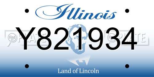 Y821934 Illinois License Plate