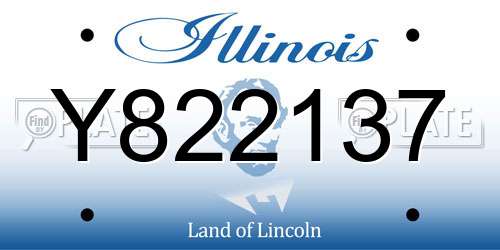 Y822137 Illinois License Plate