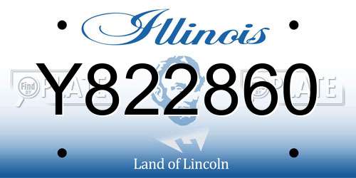 Y822860 Illinois License Plate