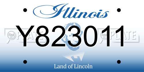 Y823011 Illinois License Plate