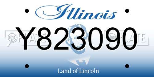 Y823090 Illinois License Plate