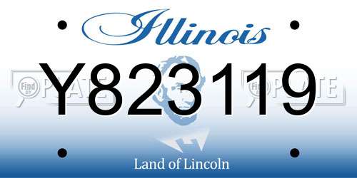 Y823119 Illinois License Plate