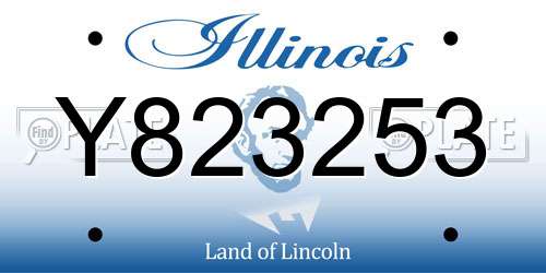 Y823253 Illinois License Plate