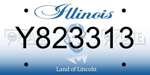 Y823313 Illinois License Plate