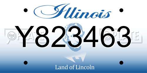 Y823463 Illinois License Plate