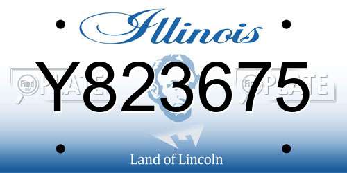 Y823675 Illinois License Plate