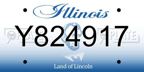 Y824917 Illinois License Plate