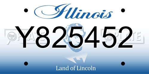 Y825452 Illinois License Plate