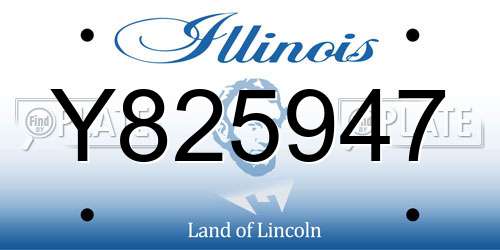 Y825947 Illinois License Plate