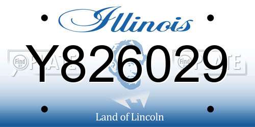 Y826029 Illinois License Plate