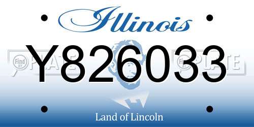 Y826033 Illinois License Plate