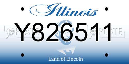Y826511 Illinois License Plate