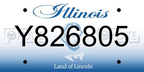 Y826805 Illinois License Plate