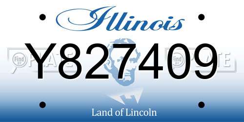 Y827409 Illinois License Plate