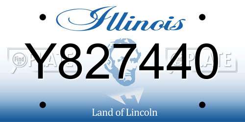 Y827440 Illinois License Plate