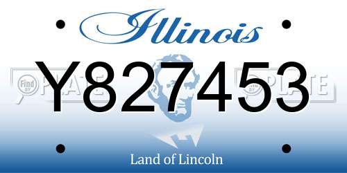Y827453 Illinois License Plate