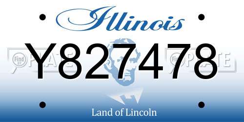 Y827478 Illinois License Plate