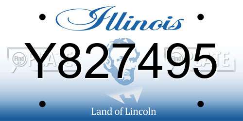 Y827495 Illinois License Plate