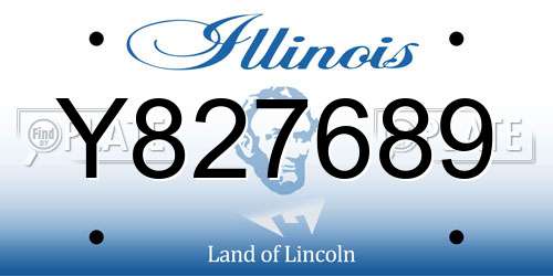 Y827689 Illinois License Plate