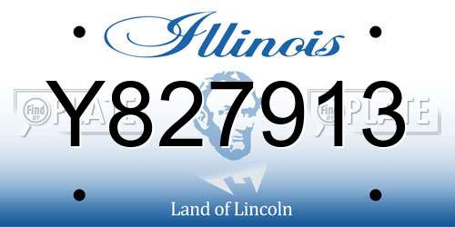 Y827913 Illinois License Plate