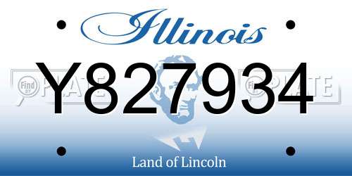 Y827934 Illinois License Plate