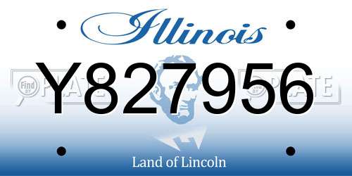 Y827956 Illinois License Plate