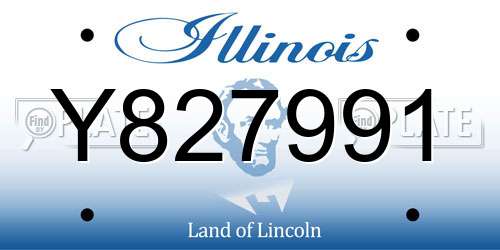 Y827991 Illinois License Plate