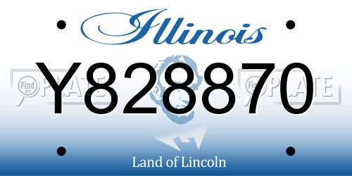 Y828870 Illinois License Plate