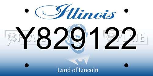 Y829122 Illinois License Plate