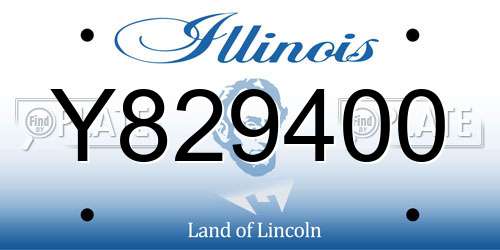 Y829400 Illinois License Plate