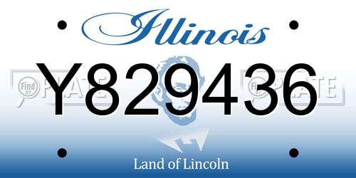 Y829436 Illinois License Plate