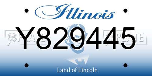 Y829445 Illinois License Plate