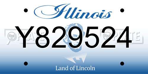 Y829524 Illinois License Plate