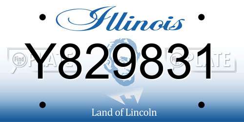Y829831 Illinois License Plate