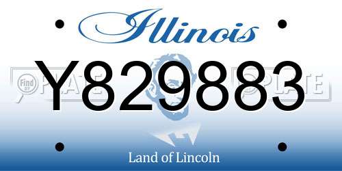 Y829883 Illinois License Plate