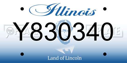Y830340 Illinois License Plate