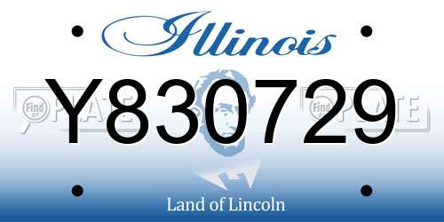 Y830729 Illinois License Plate