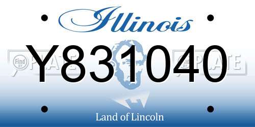 Y831040 Illinois License Plate