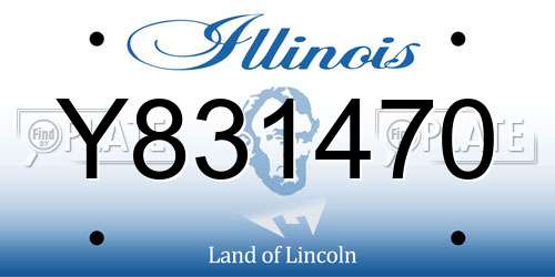 Y831470 Illinois License Plate