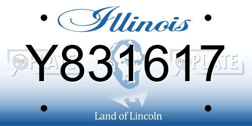 Y831617 Illinois License Plate