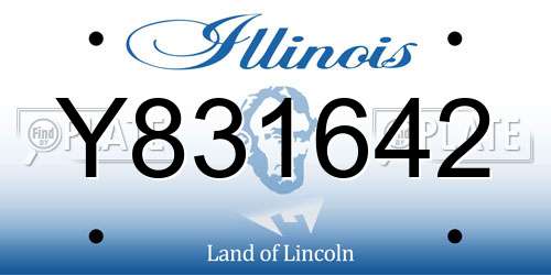 Y831642 Illinois License Plate