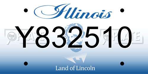 Y832510 Illinois License Plate