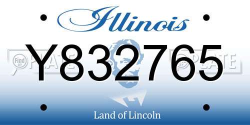 Y832765 Illinois License Plate