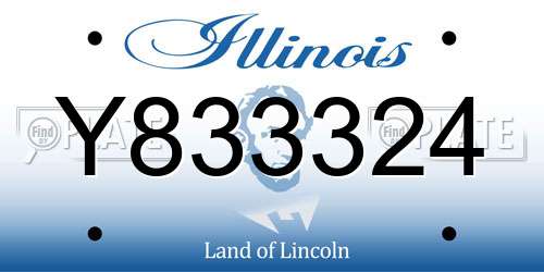 Y833324 Illinois License Plate