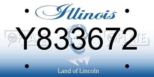 Y833672 Illinois License Plate