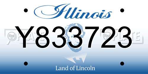 Y833723 Illinois License Plate