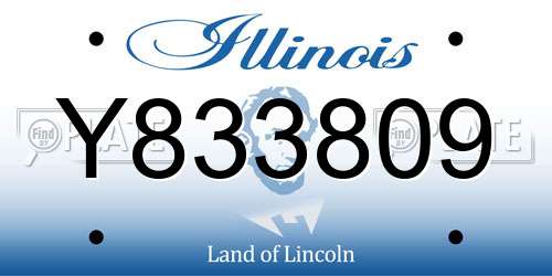 Y833809 Illinois License Plate