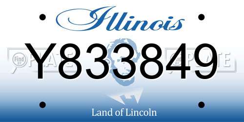 Y833849 Illinois License Plate