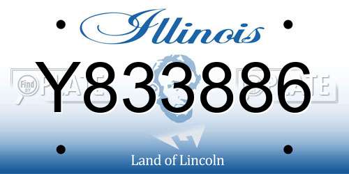Y833886 Illinois License Plate