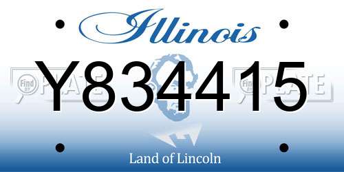 Y834415 Illinois License Plate